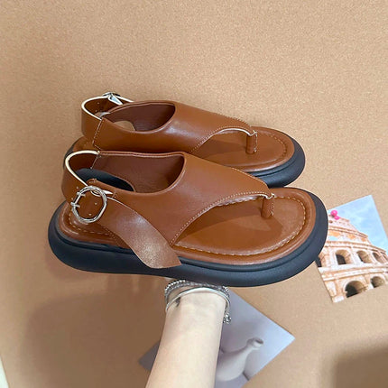 2026 New Casual Herringbone Flip-Flop Sandal Beach Toe-Ring Roman Women's Shoes Popular Non-Slip Toe-Post