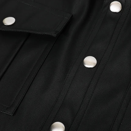 Men's PU Leather Jacket Blouse, Long Sleeve, Fashion, New