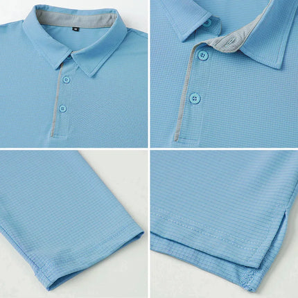 Men's Lightweight Sport Athletic Polo Shirt Thin Long Sleeve Shirts Spring Summer Outdoor Running Workout Hiking Golf Polo Shirt