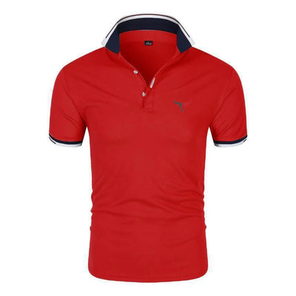 2025 Men New Sport Bull Pattern Six-color Polo Shirts Stand Collar Breathable Sport T-shirt Summer Fashion Short Sleeve