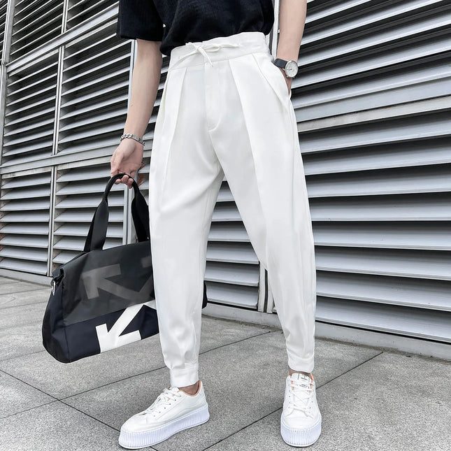 2024 Sommer Elastische Taille Anzughose Herren Business Büro Freizeithose Herren Mode Loose Social Party Formelle Hose