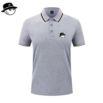 Men Summer Fashion Slim Fit Sport Short Sleeve 100% Polyester Polo Shirt Fake Pocket Decoration Casual Sport Golf Polo Shirt