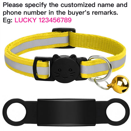 Customized Pet Collar Reflective Cat Collars Free Engraved Puppy Kitten Pet ID Nameplate Necklace With Bell Anti-lost For Cats