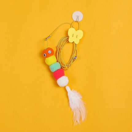 New Cat Hanging Cat Toy Hanging Door Elastic Rope Cat Stick Feather Pet Supplies For Cats And Dogs