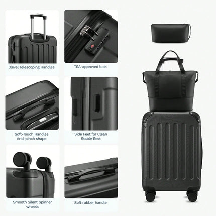 Luggage Sets 5 Piece,Hardside Suitcase With Wheels - Spinner Wheels, TSA Lock, Includes Toiletry Bag For Family Travel Luggage Case Trolley Suitcase Spinner Suitcase Travel Luggage nizer Travel Stuff
