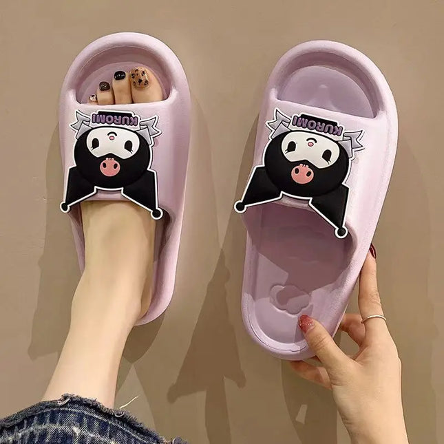 Sanrio Kuromi Cartoon Women's Cloud Slides, Breathable Non-Slip Indoor/Outdoor Slides with Cute Kawaii Design