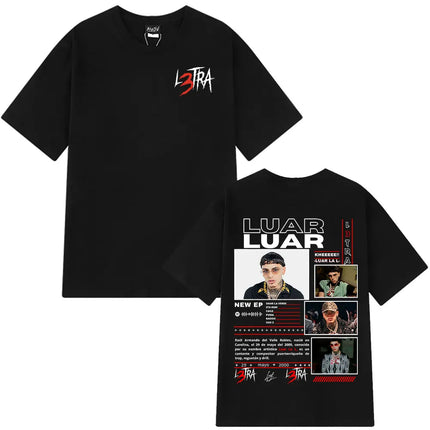 Rapper Luar La L 2025 Album L3TRA T Shirts Men's Women Hip Hop Fashion Short Sleeve T-shirts Cotton Oversized Streetwear T-shirt