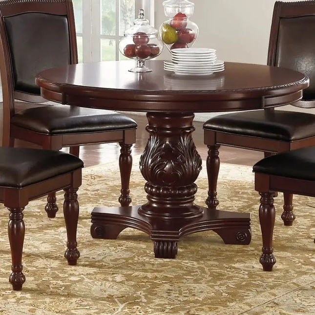 5pc Dining Set with 1 Classic Dining Table & 4x Side Chairs, Round Table, Chair - product image 2