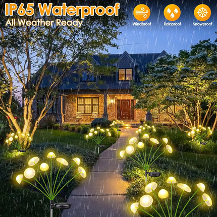Solar Garden Lights Dual Mode LED Solar Mushroom Lights Waterproof Decor Yard Patio Pathway Jellyfish for Garden Ambiance Decor