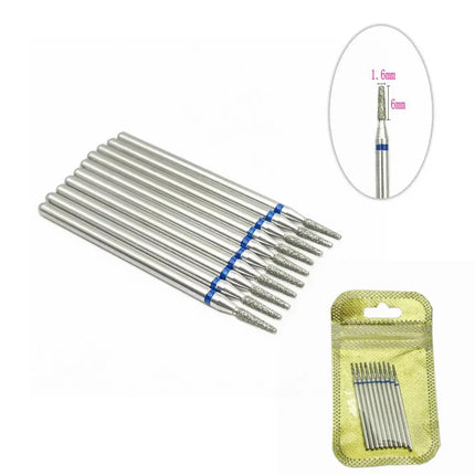 10pcs Nail Milling Cutter Set Diamond Stone Electric Manicure Drills Nail Drill Cuticle Clean Bits Burr Accessories Nail Art