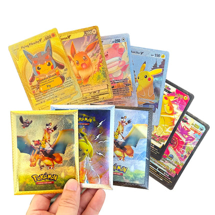 10Pcs Pokemon Colorful Shining Rainbow Cards English Vmax Gx Charizard Pikachu Trading Game Collection Battle Card Children Toys