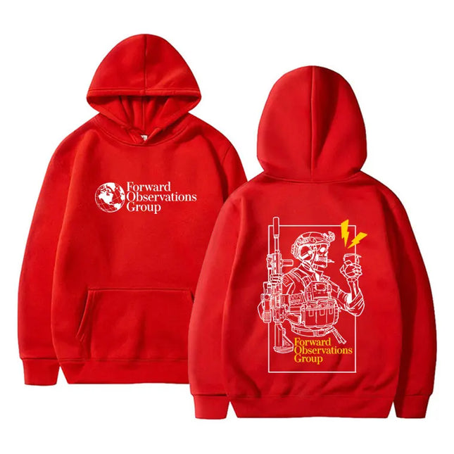 Forward Observations Group Hoodie Vintage Skelett Grafik Sweatshirt Herren Damen Lässiger Pullover Hoodies Mann Oversized Streetwear