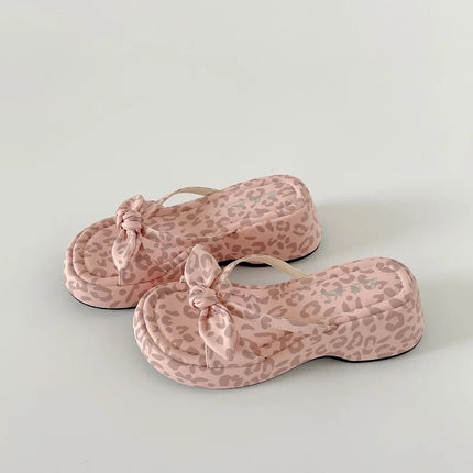 2026 New Summer Women Polka Dot Slippers Open Toe Platform Thick Sole Shoes Casual Ladies Outdoor Beach Vacation Dress Slides