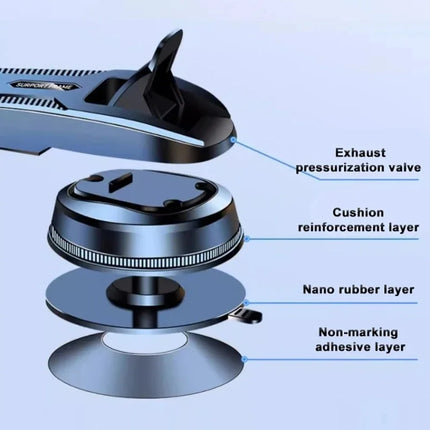 Universal Car Phone Holder Dashboard Mount 360° Rotatable Gravity Phone Holder With Extension Rod Bracket GPS Support For Phone