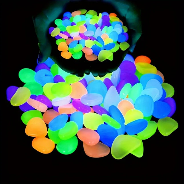 100pcs Glow In The Dark Pebbles, Resin Luminous Stones For Landscape, Garden Paths, Potted Plants - product image 2