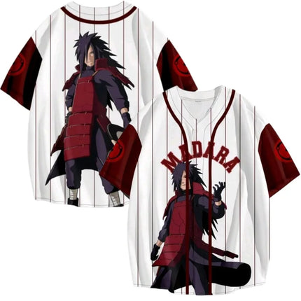 2026 New Japanese Anime Naruto Uchiha Madara Theme Baseball Shirt, Quick-Drying and Breathable, Unisex Casual Sports T-Shirt