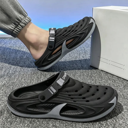 Men's Outdoor Slippers EVA Non-Slip Closed-toe Thick Soft Platform Slide Fashion Comfortable Sandals For Men Summer Home Shoes
