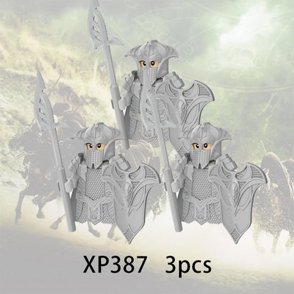 3pcs Lord Rings Elves Orcs Army Dwarf Rohan Mini Action Toy Figures Building Blocks Assembly Toys for Kids Birthday Gift