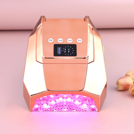 96w Gradient Gold  Pro Red Light Cordless LED Nail Lamp Rechargeable Battery UV LED Nail Lamp Cure Cordless LED Lamp Curing Gel