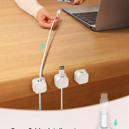 iLMH Non-magnetic Strong Cable Clips Adjustable Cord Holder, Adhesive Under Desk Mgmt Organizer, Home Office Car Wall Desktop