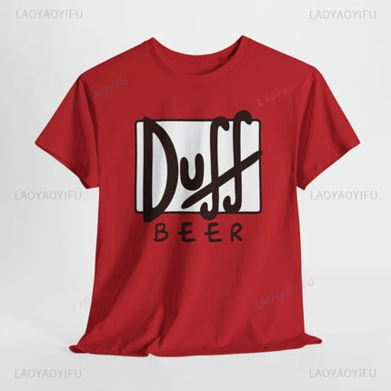 The Simpsons Duff Beer Duffman T-shirt Retro Cartoon Graphic Printed Women Streetwear Short Sleeve Harajuku Fashion Man Tees