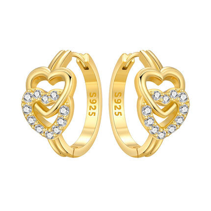 925 Sterling Silver Star Moon Heart Shape Earrings Jewelry Versatile Hoop Earrings For Women Jewelry Fine Birthday Party Gifts