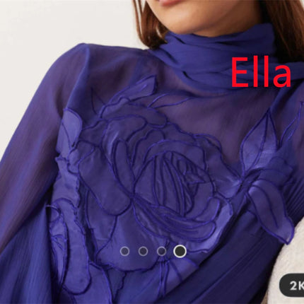 Customized Simple Purple Chiffon Evening Dress Temperament O-Neck Long Sleeves Prom Dress Exquisite Special Occasion Gowns