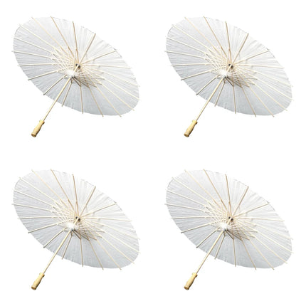 30-1PCS White Paper Parasol Umbrellas DIY Photo Cosplay Prop Bamboo Umbrella For Wedding Party Summer Beach Decor