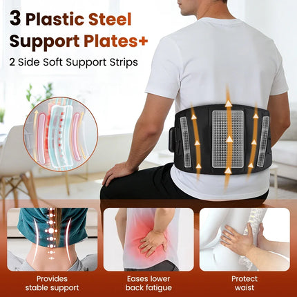 New Upgrade Electric Heating Waist Massager Support Belt Vibration Infrared Hot Compress Brace Belt Back Relax 3 Gear Adjustment