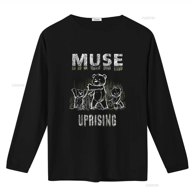Bestseller Muse Uprising Bear Design Baumwoll-T-Shirt Merch für American Style Vintage Washed Unisex Streetwear Homme Grafik