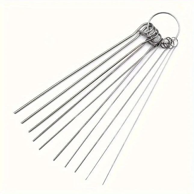 10 Stainless Steel Needle Shower Head Cleaning Brush Set, Suitable For Multi Size Shower Heads,bathroom Accessory - product i