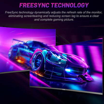 LXZ 27 inch Curved Gaming Monitor, 180Hz Monitor FHD 1080P, built-in speaker, Frameless 1800R Computer Display with FreeSync Technology, Wall Mountable, Christmas gifts for men and women, Advent gifts, gaming accessories