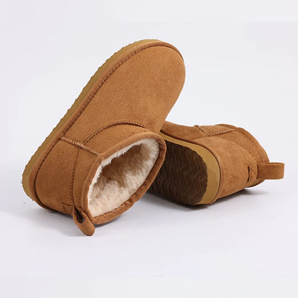 Litfun Women Winter Snow Boots Classic Fur Plush Ankle Snow Boots Brand Outdoor Antiskid Short Boot Warm Fuzzy Home Cotton Shoes