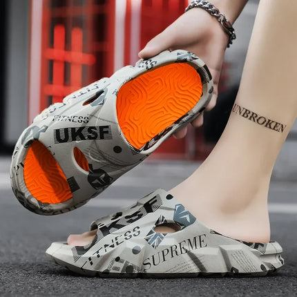Original New Style Slippers Men's Sandals Summer Fashion Thick Bottom Anti-slip Slip-on Flip Flops Camouflage Beach Slides Shoes