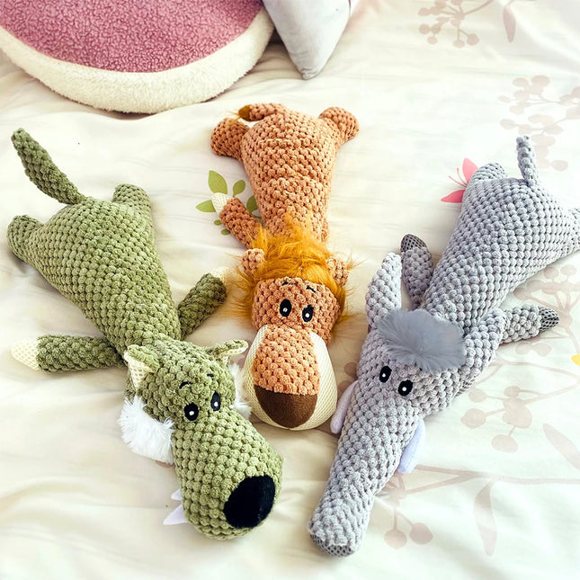 Large Dog Toy Bite-Resistant Sound Plush Toy Lion Wolf Elephant Cartoon Pet Toy Squeaky Dog Toy For - product image 2