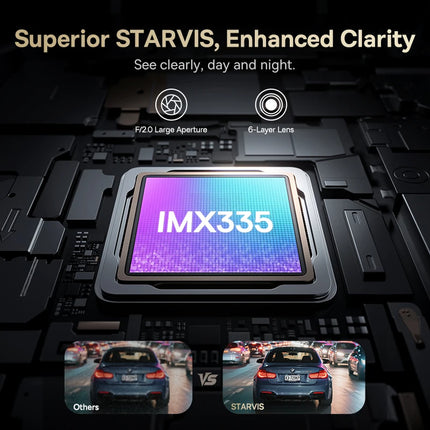 Baseus 4K Dash Cam for SONY Sensor STARVIS Night Vision Front and Rear Car Camera ADAS WiFi6 GPS 24H Parking Dashcam