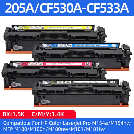 1pc 205A CF530A CF531A CF532A CF533A Toner cartridge Compatible for HP Laserjet Pro M154a M154nw MFP M180n M180nw M181fw Printer