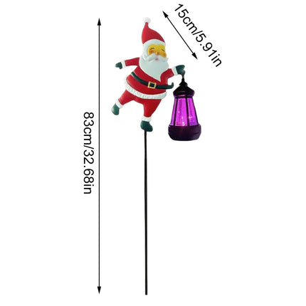 Christmas Solar Kettle Lights Garden Lawn Decorations Santa Claus Kettle Ground Lamp Solar LED Night Lights xmas Outdoor Decor