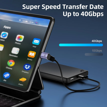 USB4.0 Magnetic Adapter Thunderbolt3 40Gbps 8K@60Hz USB C Data Adapter USB C Male to Female 100W Fast Charging Magnet Converter