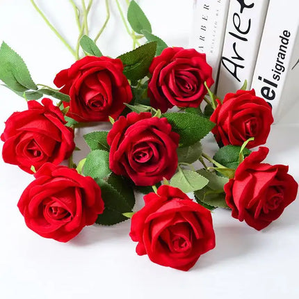 1/5/10/20 Artificial Roses Flowers Rose Branches Artificial Red Roses Realistic Fake Roses Wedding Birthday Home Decoration