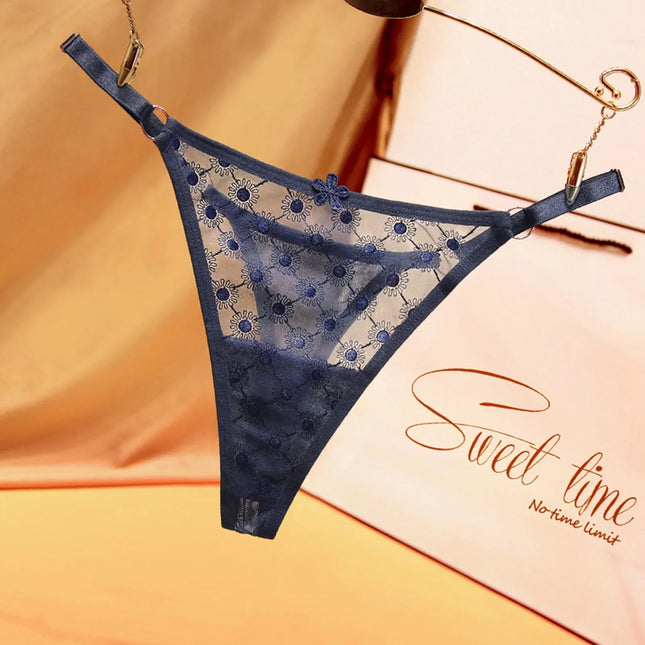 Sexy Damen Strings Transparente Spitzenhöschen Tiefe Taille Unterwäsche Tanga G-String Damenunterhosen Dessous трусы женские