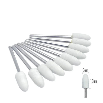 10pcs/set Corundum Nail Drill Bits 3/32" Rotary Ceramic Stone Burr Cutters for Manicure Nails Accessories Tool