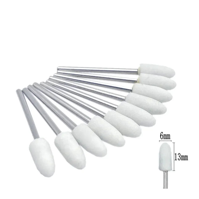 10pcs/set Corundum Nail Drill Bits 3/32" Rotary Ceramic Stone Burr Cutters for Manicure Nails - product image 39