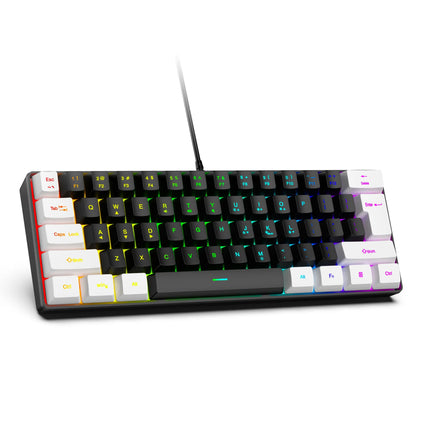 61 Keys RGB Gaming Wired Keyboard Mouse Set Colorful Mini Compact Black White Computer Keypad Mice Set for Office - product i