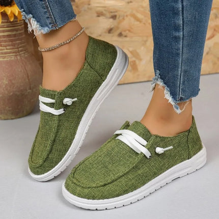 Women Canvas Shoes Women Casual Sneakers Breathable Loafers Comfortable Solid Color Soft Sole Shoes