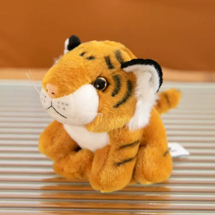 Cute Animal Plush KeyChains Stuffed Panda Little Tiger Key Chain Pendant Simulation Tiger Doll Plush Toy  Gifts