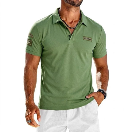 Summer Short Sleeve Polo Shirts Embroidered Breathable T-Shirts for Men Gym Lightweight Solid Button Tops Luxury Men's Shirts