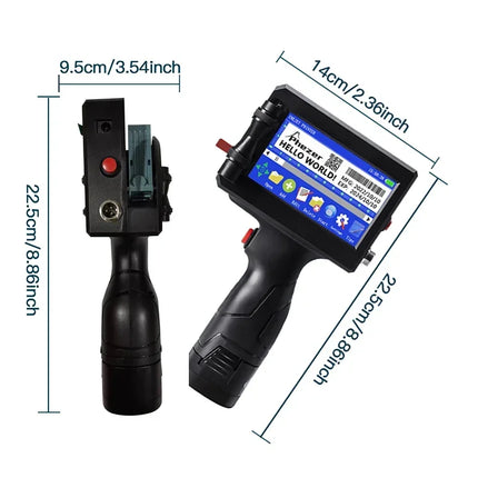 Phezer 12.7/25.4mm Handheld Inkjet Printer QR Code Barcode Batch Code Date Number Logo Expiry Portable Label Printer