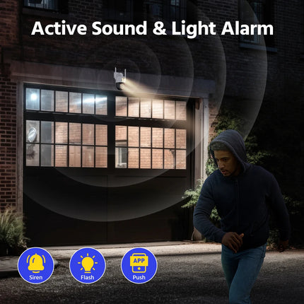 ANNKE 3+3MP Dual-Lens PT Security Camera Wireless WiFi Outdoor IP Camera with Two-Way Audio Human Detection, Auto Tracking, Dual-Color Night Vision, Red & Blue Light Alarm, IP66 Waterproof