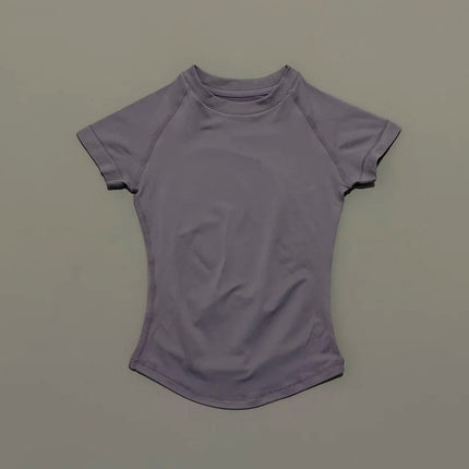 HISTELLO Impact Short Sleeve Yoga Tops Seamless Women Slim Fit High Stretch Gym Fitness Running Workout Sports T Shirt